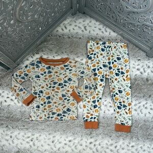 Burt’s Bees Kids matching set 2T pumpkin leaves loungewear Kidcore pajamas